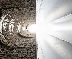 air duct cleaning services showing interior duct system inspection and cleaning in Shreveport, LA